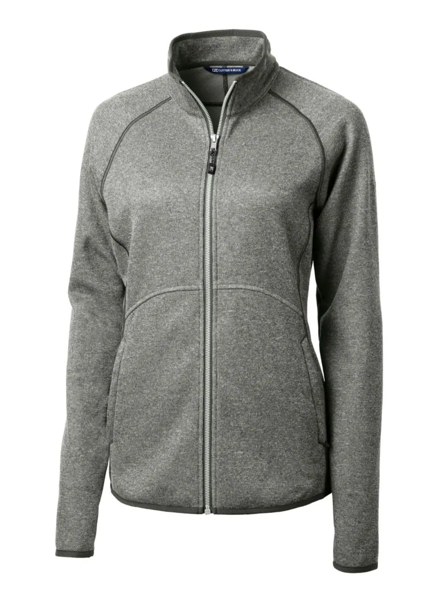 Женская вязаная куртка Mainsail на молнии Cutter & Buck, Polished heather — изображение 2 из 3
