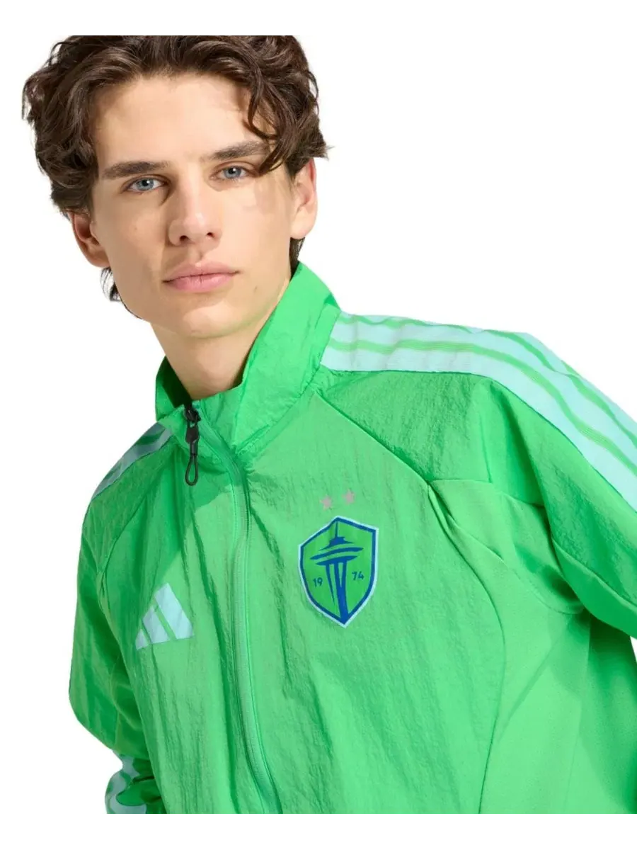 Ветровка-реглан с молнией Seattle Sounders FC 2026 Anthem adidas — изображение 4 из 6, зеленый