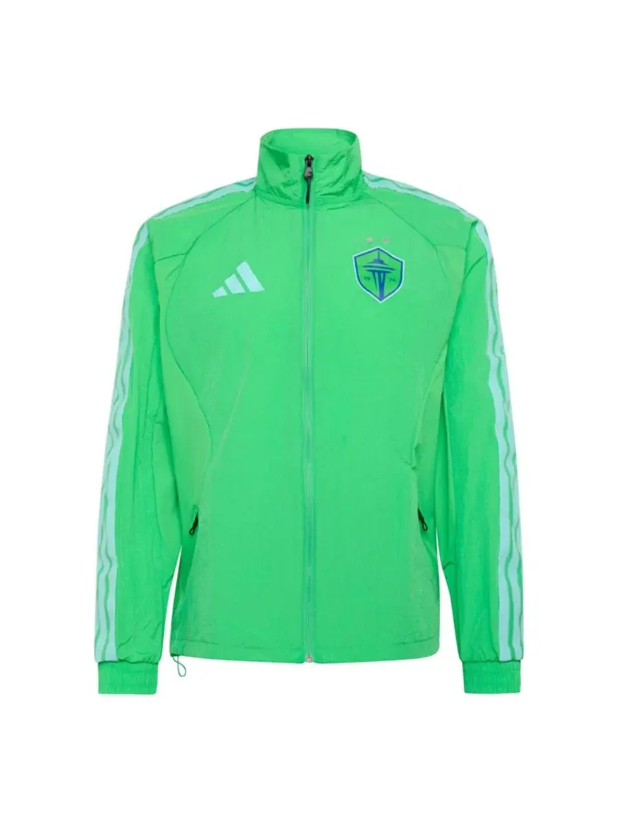 Ветровка-реглан с молнией Seattle Sounders FC 2026 Anthem adidas — изображение 6 из 6, зеленый
