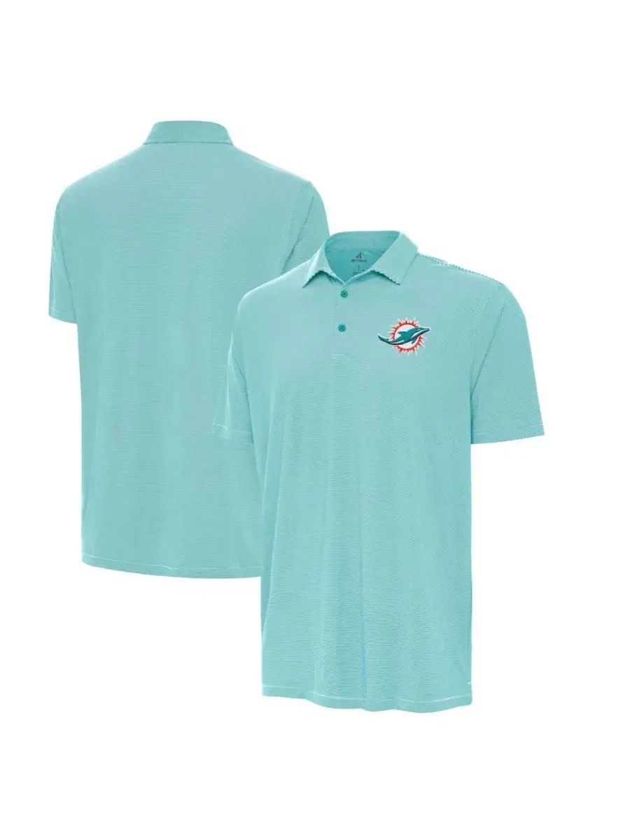 Поло для мужчин с микроузором, с коротким рукавом, Miami Dolphins Twine Antigua