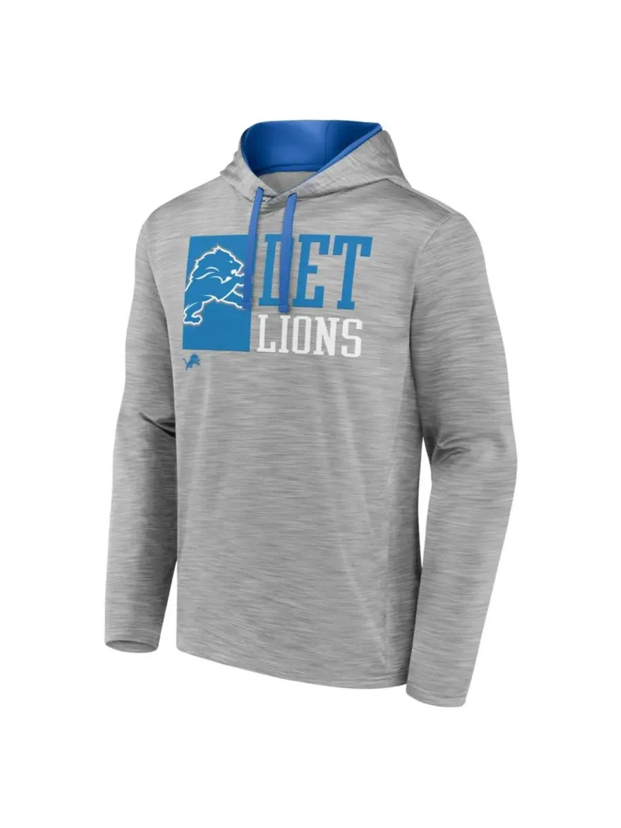 Худи с длинным рукавом Never Quit Detroit Lions Fanatics — изображение 3 из 3, серый