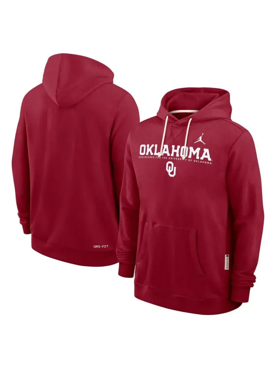 Худи с капюшоном из флиса, свободного кроя, с принтом Oklahoma Sooners Jordan — изображение 4 из 5, красный