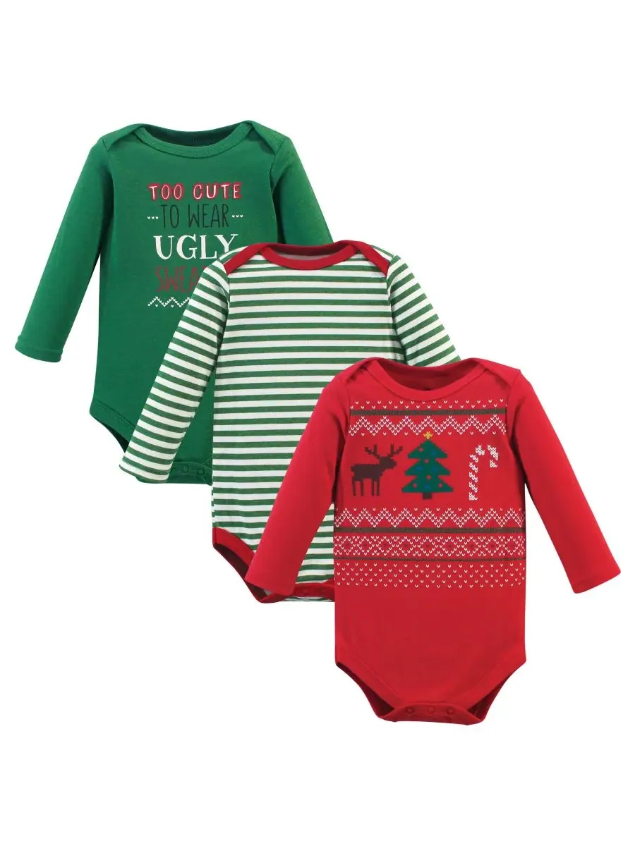 Тройной набор боди с длинными рукавами Treasure Little Treasure, Ugly Sweater — изображение 1 из 2