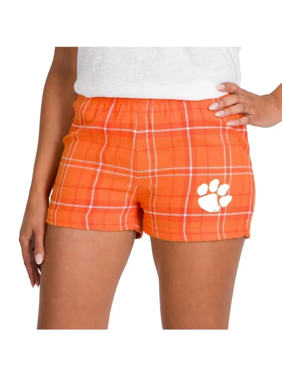 Шорты из фланели с принтом Clemson Tigers Concepts Sport