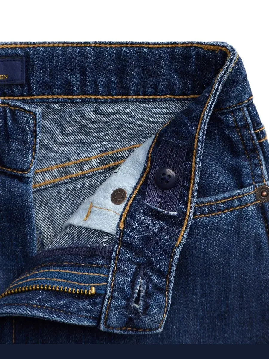 Джинсы из хлопкового денима с зауженным книзу изогнутым кроем Polo Ralph Lauren, Lucero Wash — изображение 5 из 5