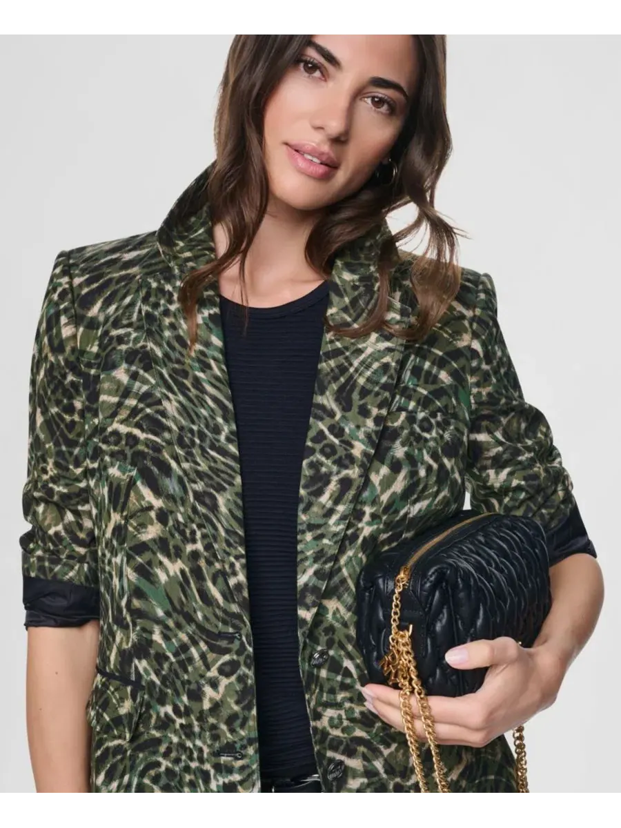 Женский жакет с воротником и клапанами DKNY, Forest Leopard — изображение 4 из 8