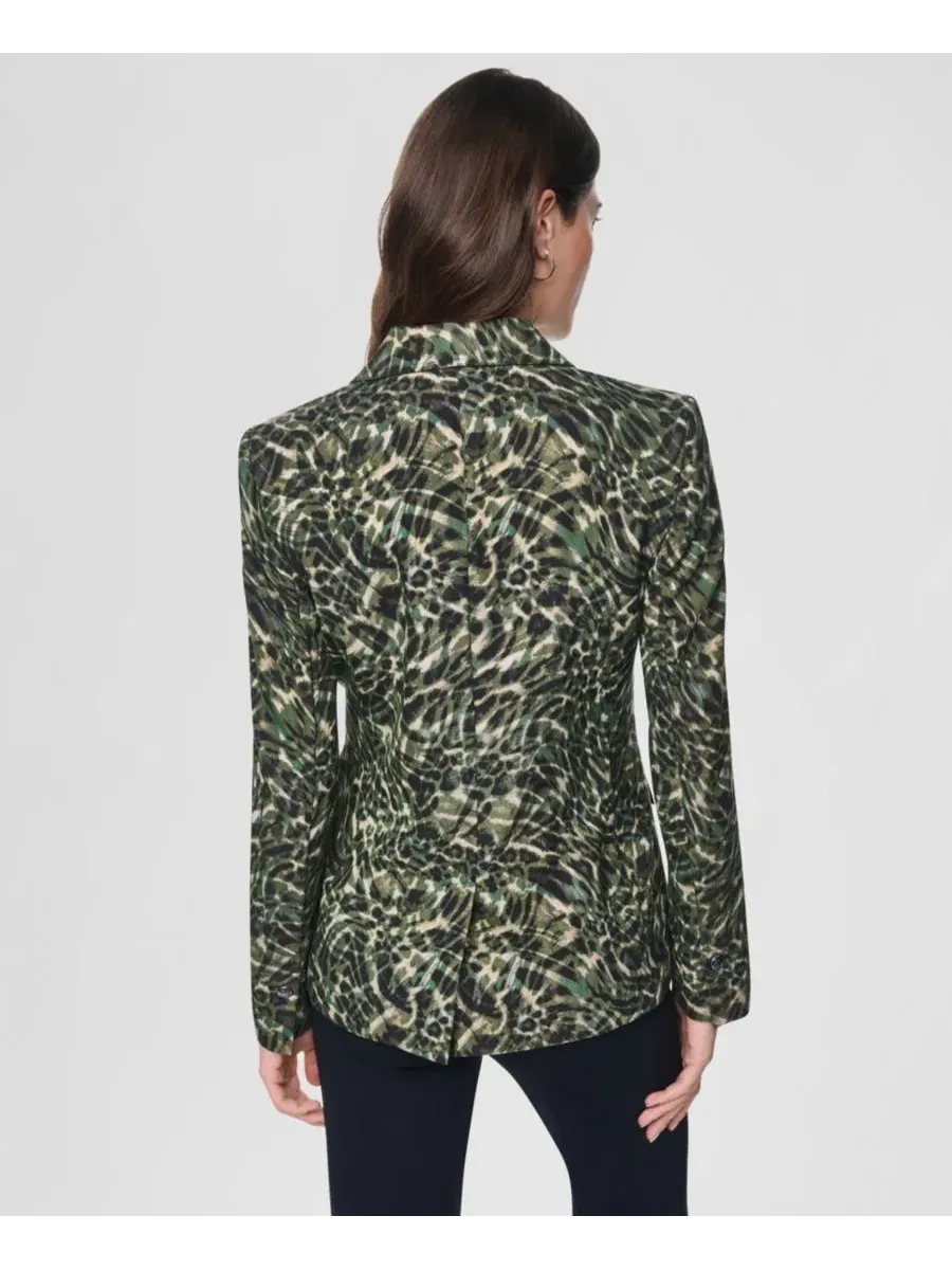 Женский жакет с воротником и клапанами DKNY, Forest Leopard — изображение 5 из 8