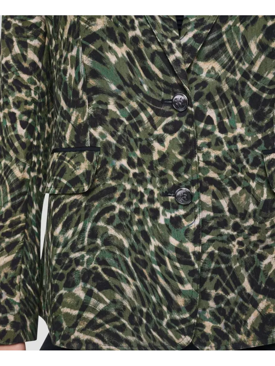 Женский жакет с воротником и клапанами DKNY, Forest Leopard — изображение 8 из 8