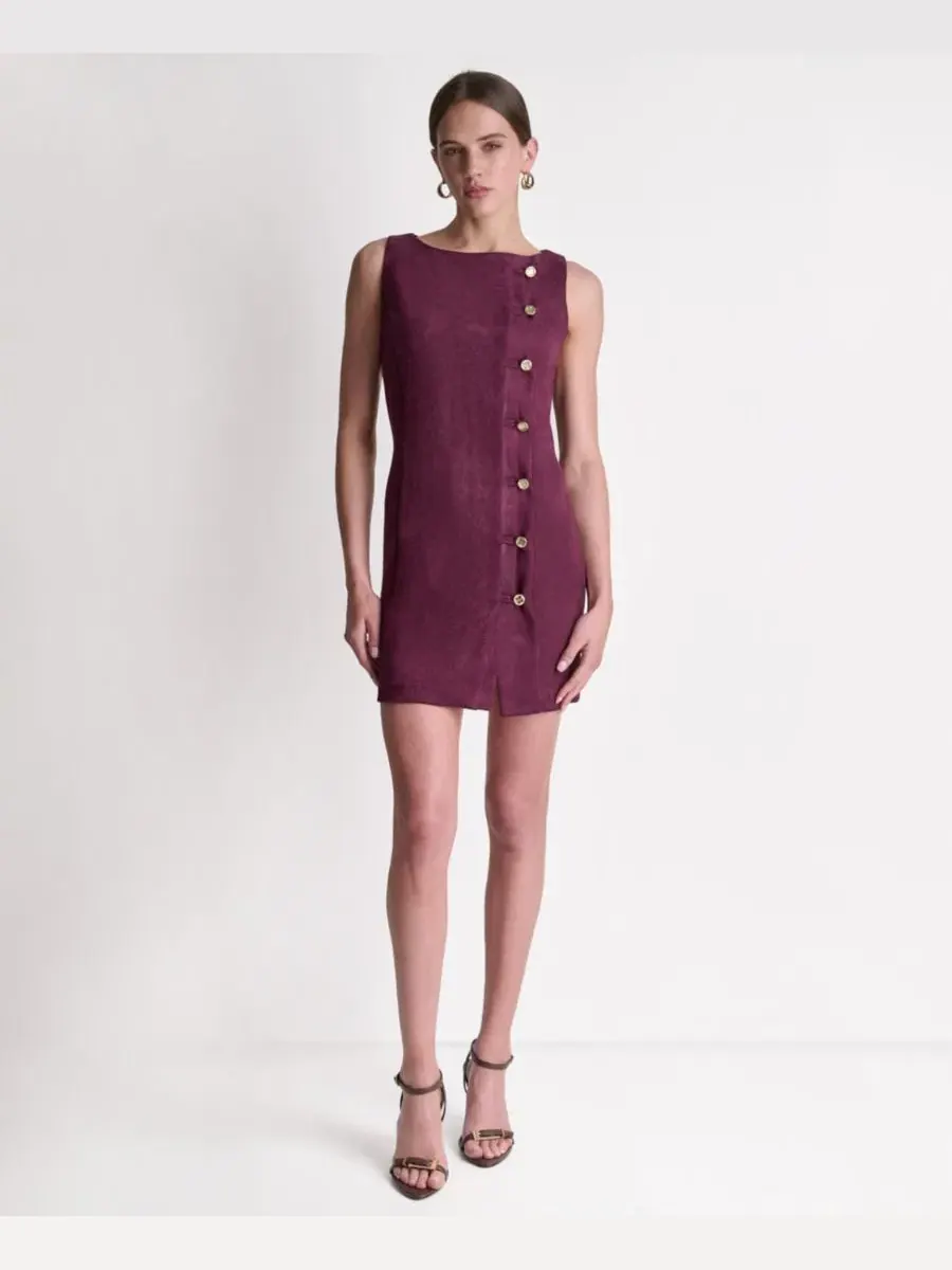 Платье без рукавов с асимметричной застежкой на пуговицы BCBG, Orchid Shadow