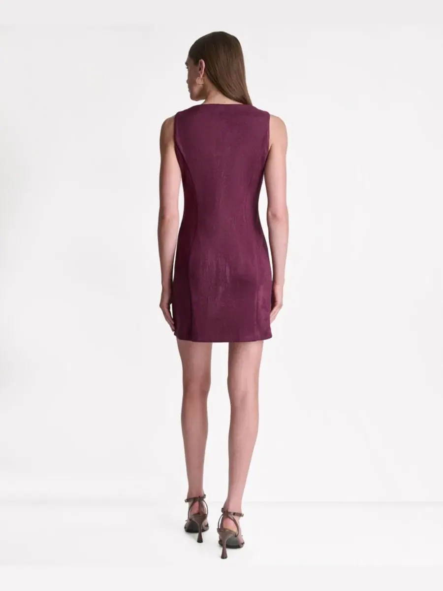 Платье без рукавов с асимметричной застежкой на пуговицы BCBG, Orchid Shadow — изображение 4 из 4