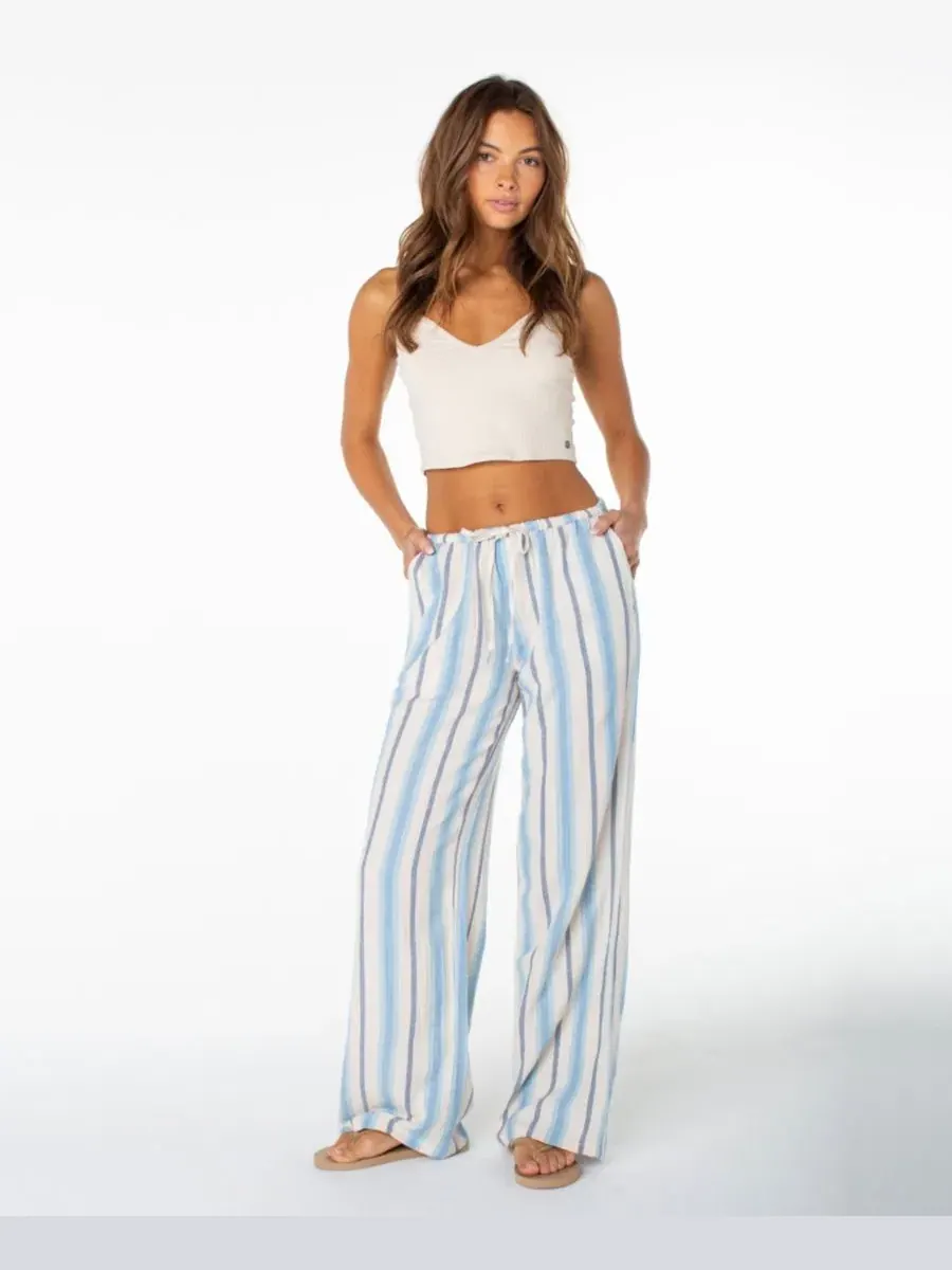 Штаны широкие с принтом Iyla Roxy, Cerulean Sunny Stripe — изображение 2 из 5