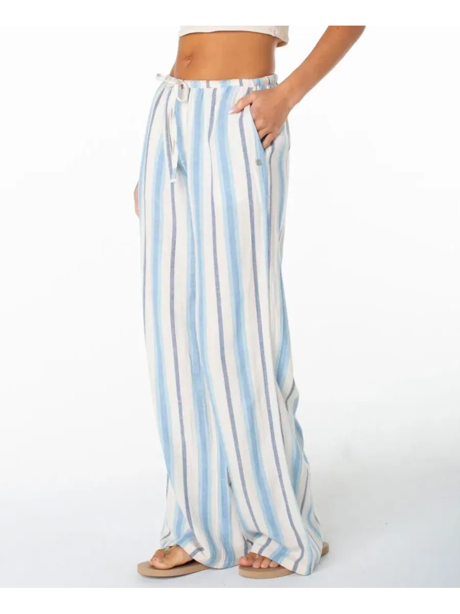 Штаны широкие с принтом Iyla Roxy, Cerulean Sunny Stripe — изображение 3 из 5