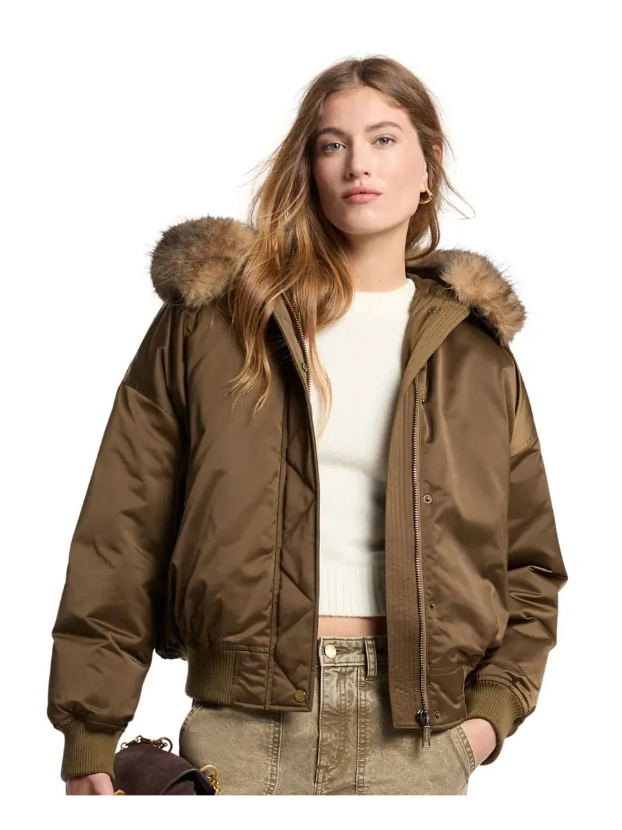 Женская утепленная куртка-бомбер с капюшоном Michael Kors, Duffle