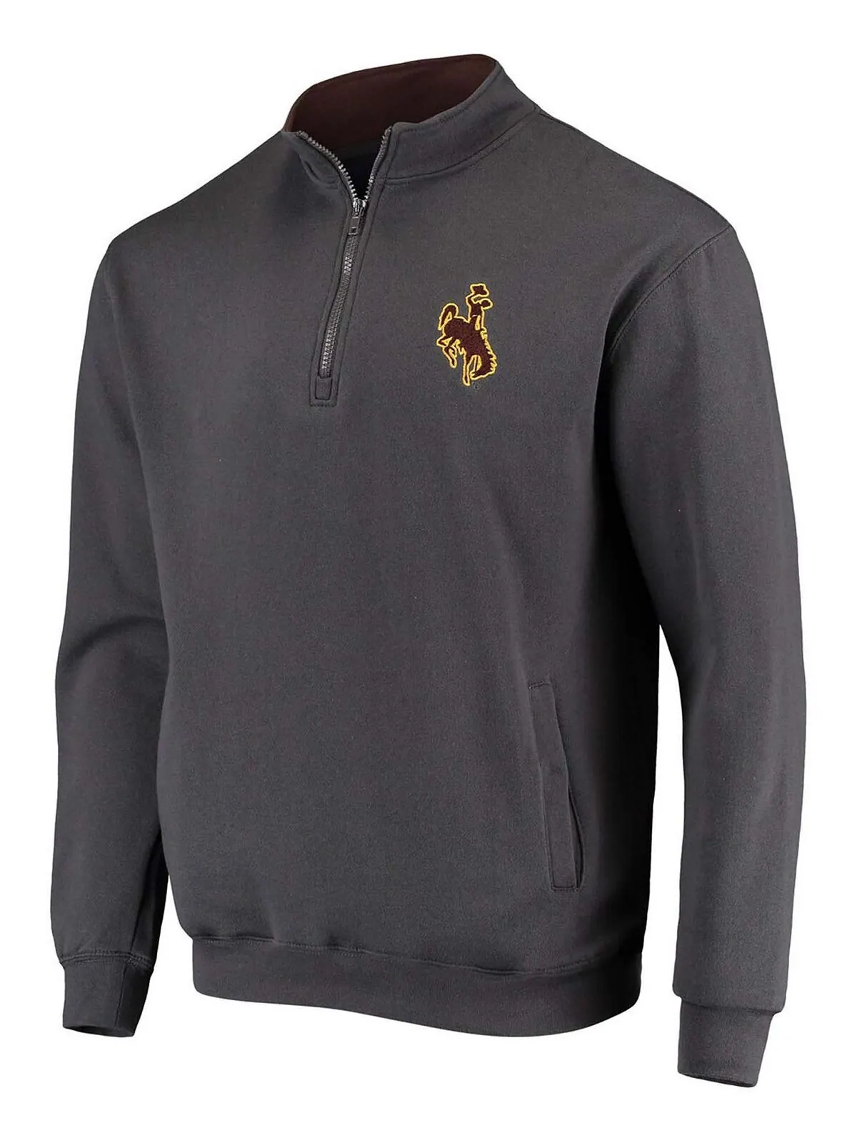 Мужская темно-серая куртка wyoming cowboys tortugas logo с молнией на четверть Colosseum — изображение 2 из 3, темно-серый