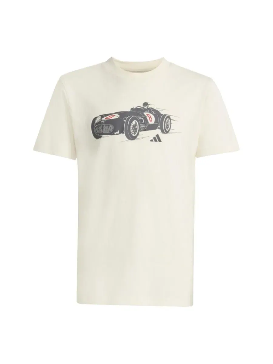 Футболка с коротким рукавом Mercedes-AMG Petronas F1 Team Silver Arrows Retro Car adidas — изображение 6 из 6, белый