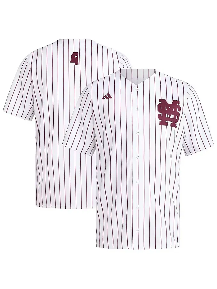 Мужская белая бейсбольная майка-реплика Mississippi State Bulldogs adidas