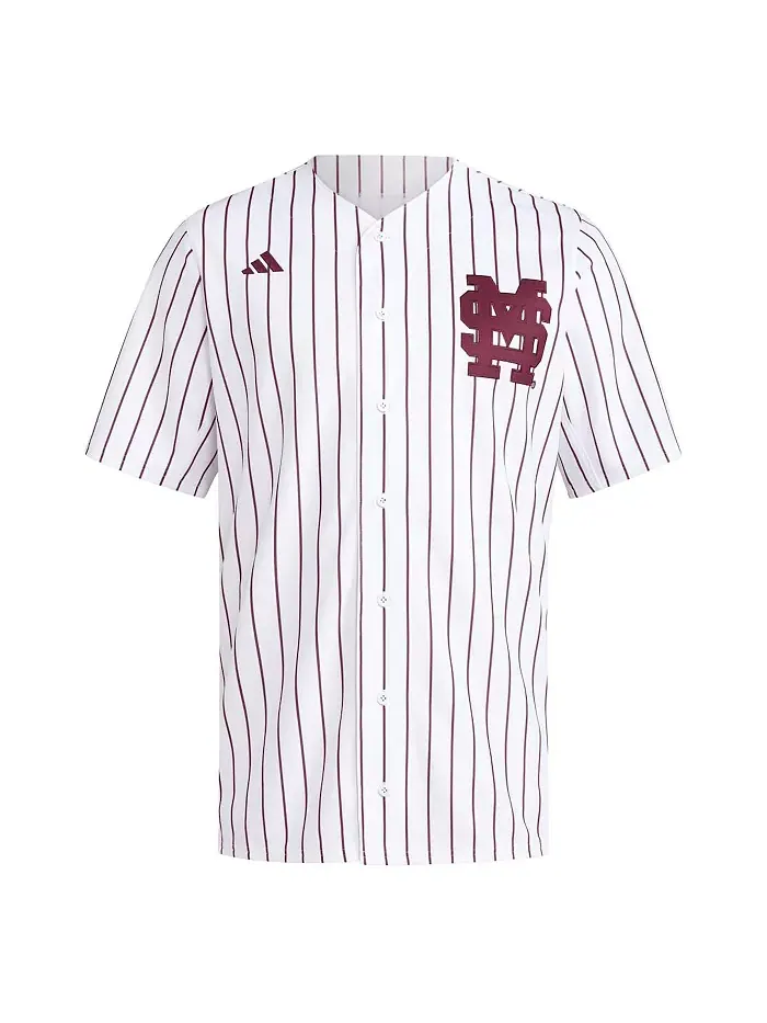 Мужская белая бейсбольная майка-реплика Mississippi State Bulldogs adidas — изображение 2 из 3