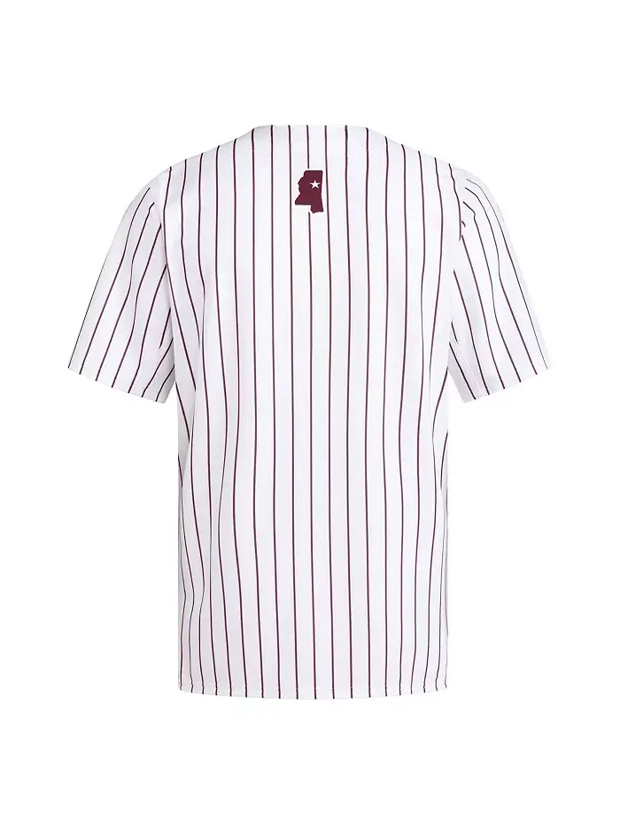 Мужская белая бейсбольная майка-реплика Mississippi State Bulldogs adidas — изображение 3 из 3