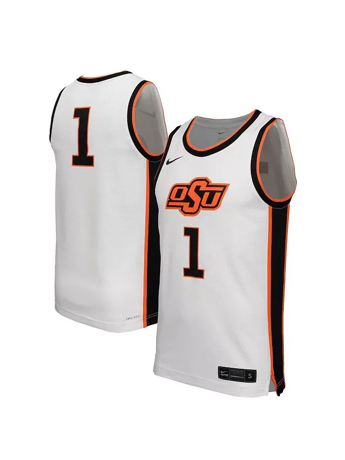 Мужская 1 белая реплика баскетбольной майки Oklahoma State Cowboys Nike