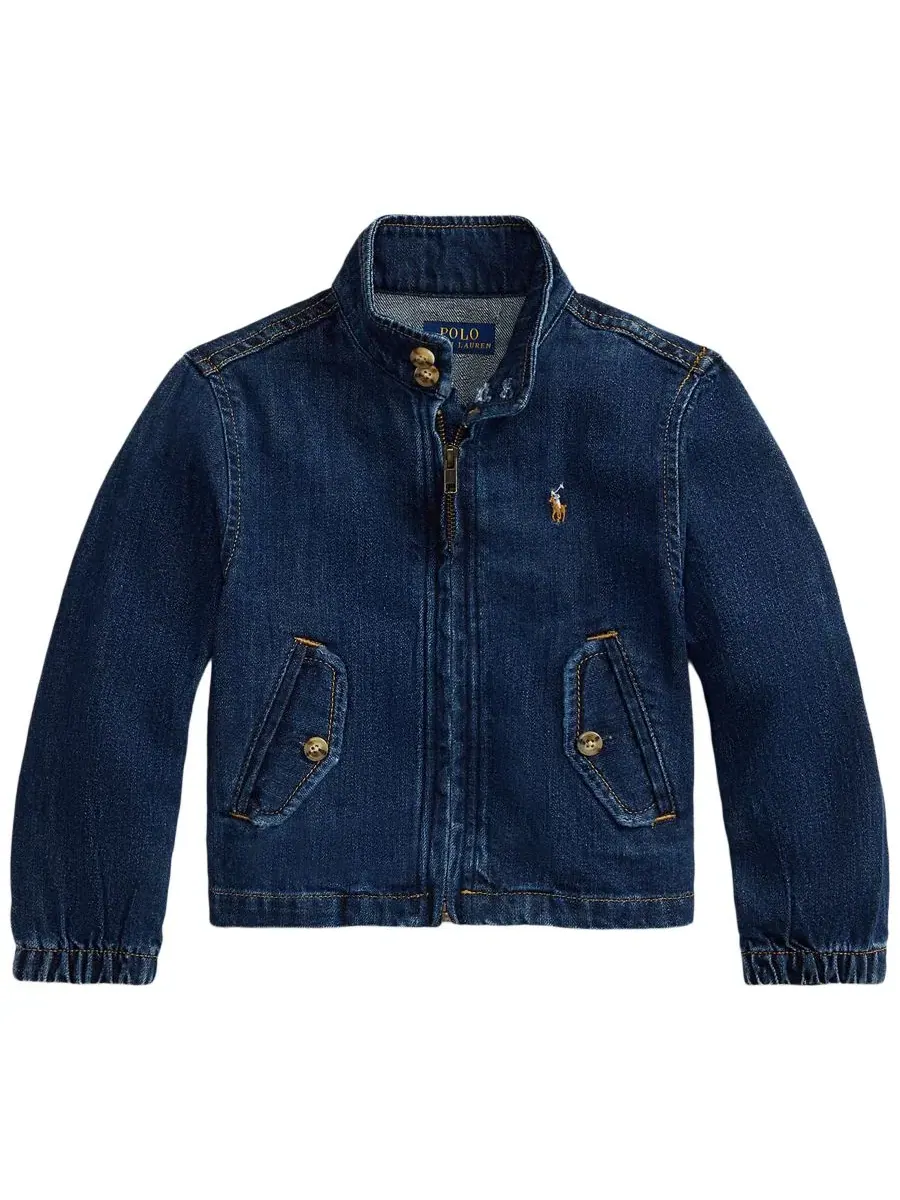 Детская джинсовая куртка с воротником-стойкой Indigo Denim Mockneck Jacket Polo Ralph Lauren