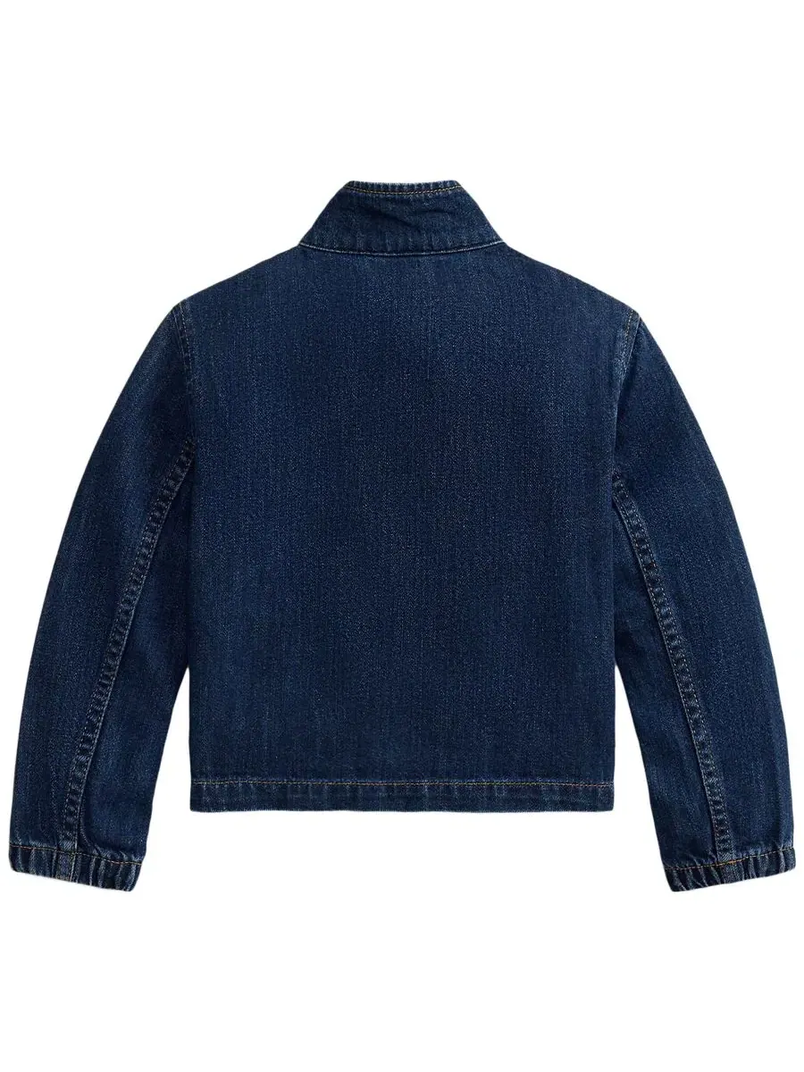 Детская джинсовая куртка с воротником-стойкой Indigo Denim Mockneck Jacket Polo Ralph Lauren — изображение 2 из 3