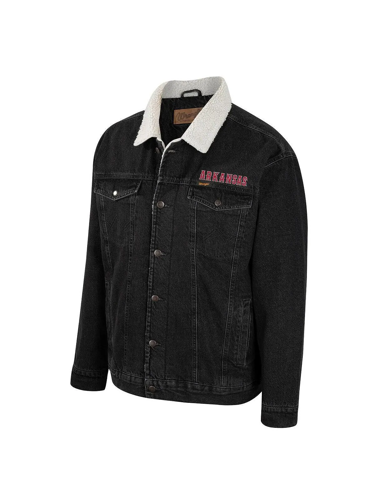 Мужская джинсовая куртка на пуговицах в стиле вестерн x Wrangler Charcoal Arkansas Razorbacks — изображение 3 из 4