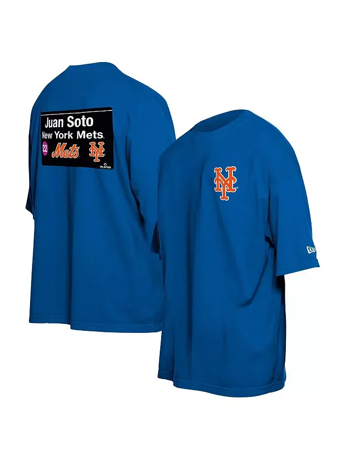 Мужская футболка Juan Soto New York Mets Sign Player в синем цвете New Era