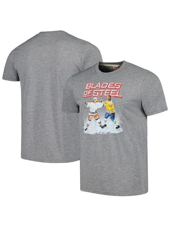 Мужская и женская серая футболка Tri-Blend Blades of Steel Homage
