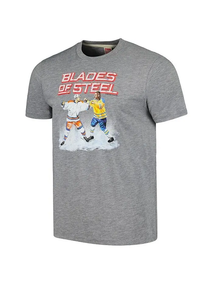 Мужская и женская серая футболка Tri-Blend Blades of Steel Homage — изображение 2 из 3, серый