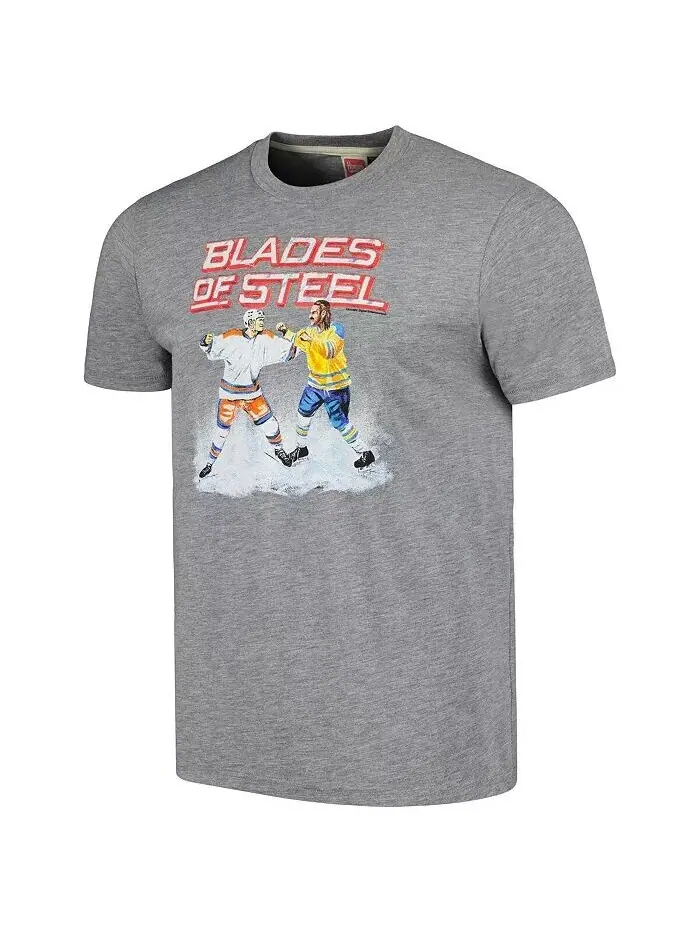 Мужская и женская серая футболка Tri-Blend Blades of Steel Homage — изображение 2 из 3