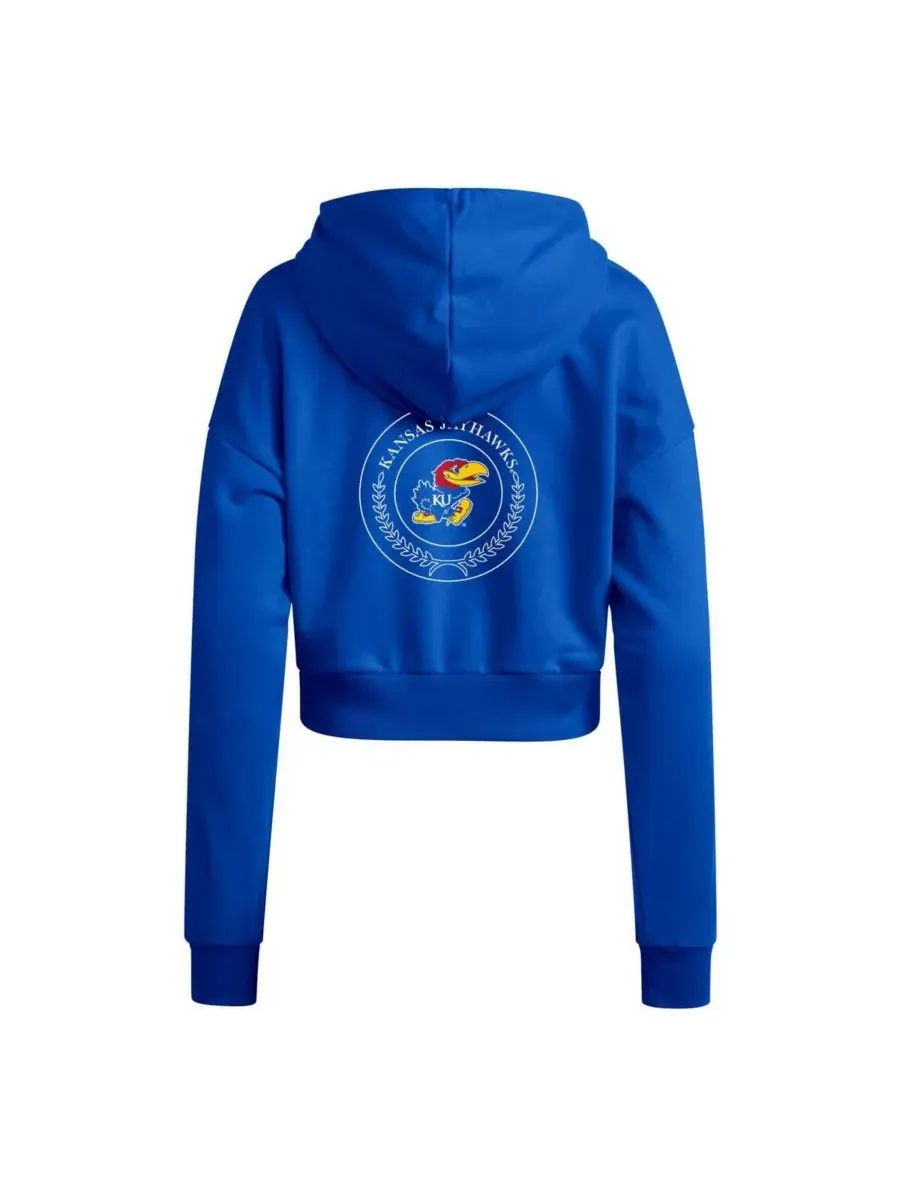 Женская укороченная толстовка с капюшоном Royal Kansas Jayhawks Campus Queen Adidas — изображение 3 из 3, королевский