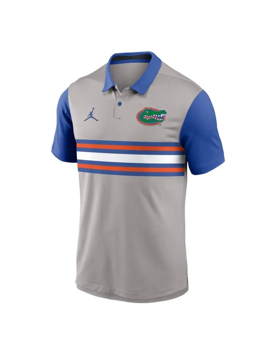 Jordan Мужская серая/королевская рубашка-поло Florida Gators Vapor Performance — изображение 2 из 3, серый