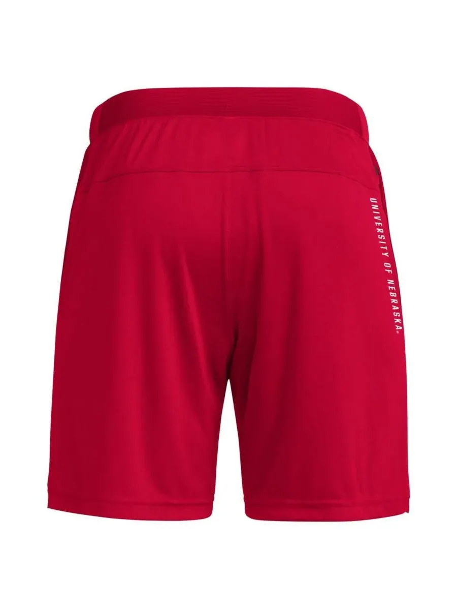 Мужские алые шорты Nebraska Huskers, разработанные для тренировок, 7 дюймов AEROREADY Adidas — изображение 2 из 3, алый