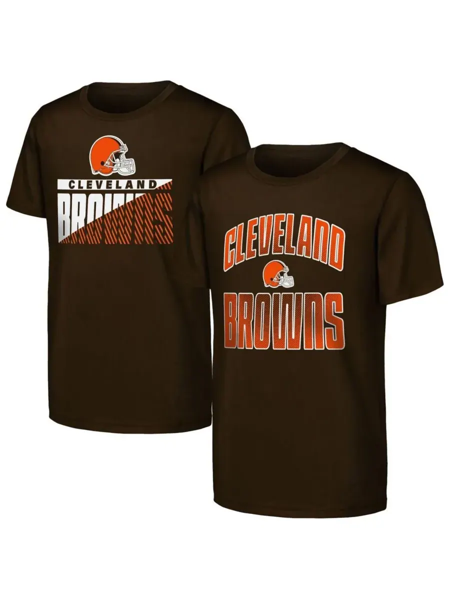 Outerstuff Набор из двух коричневых футболок Cleveland Browns "Never Quit" для мальчиков и девочек