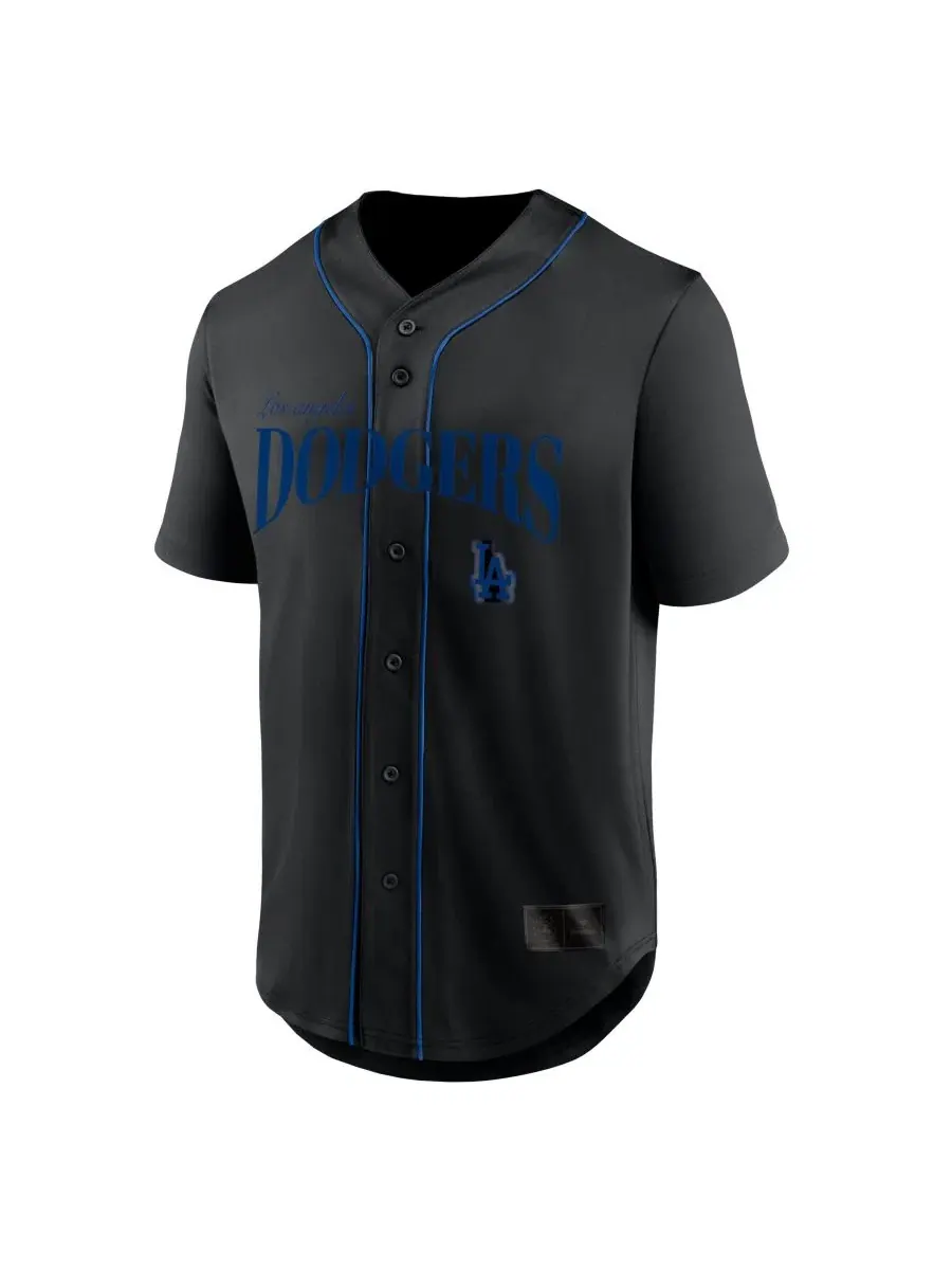 Мужская рубашка-поплин Los Angeles Dodgers Franchise с принтом Fanatics — изображение 2 из 3, черный
