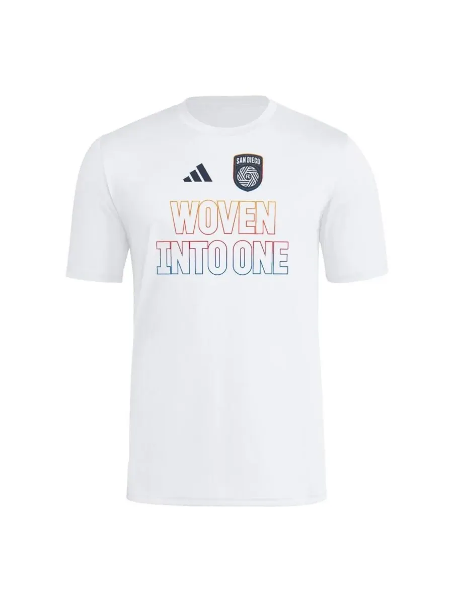 Adidas Мужская белая футболка San Diego FC 2025 Hook AEROREADY — изображение 3 из 3, белый