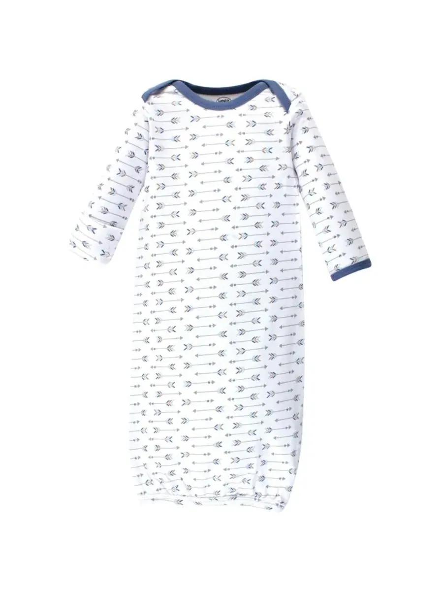 Комплект из 3 ночных рубашек Breathable Cotton Sleepwear Wraps Luvable Friends, Boy Feathers — изображение 4 из 4