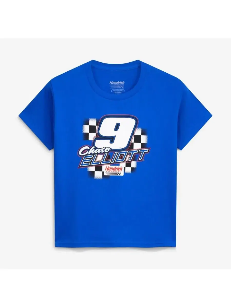 Футболка Big Boys and Girls Royal Chase Elliott 9 с логотипом нескольких спонсоров Classic Ink Usa — изображение 2 из 3
