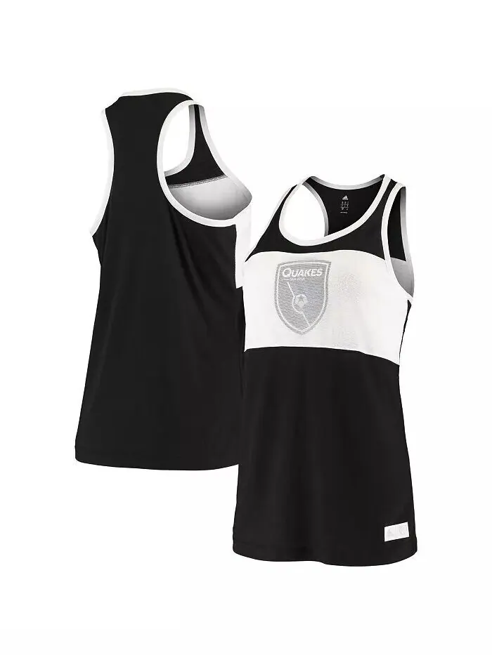 Женская черная майка San Jose Earthquakes с отделкой Adidas