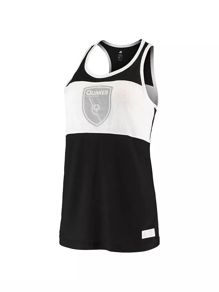 Женская черная майка San Jose Earthquakes с отделкой Adidas — изображение 2 из 3