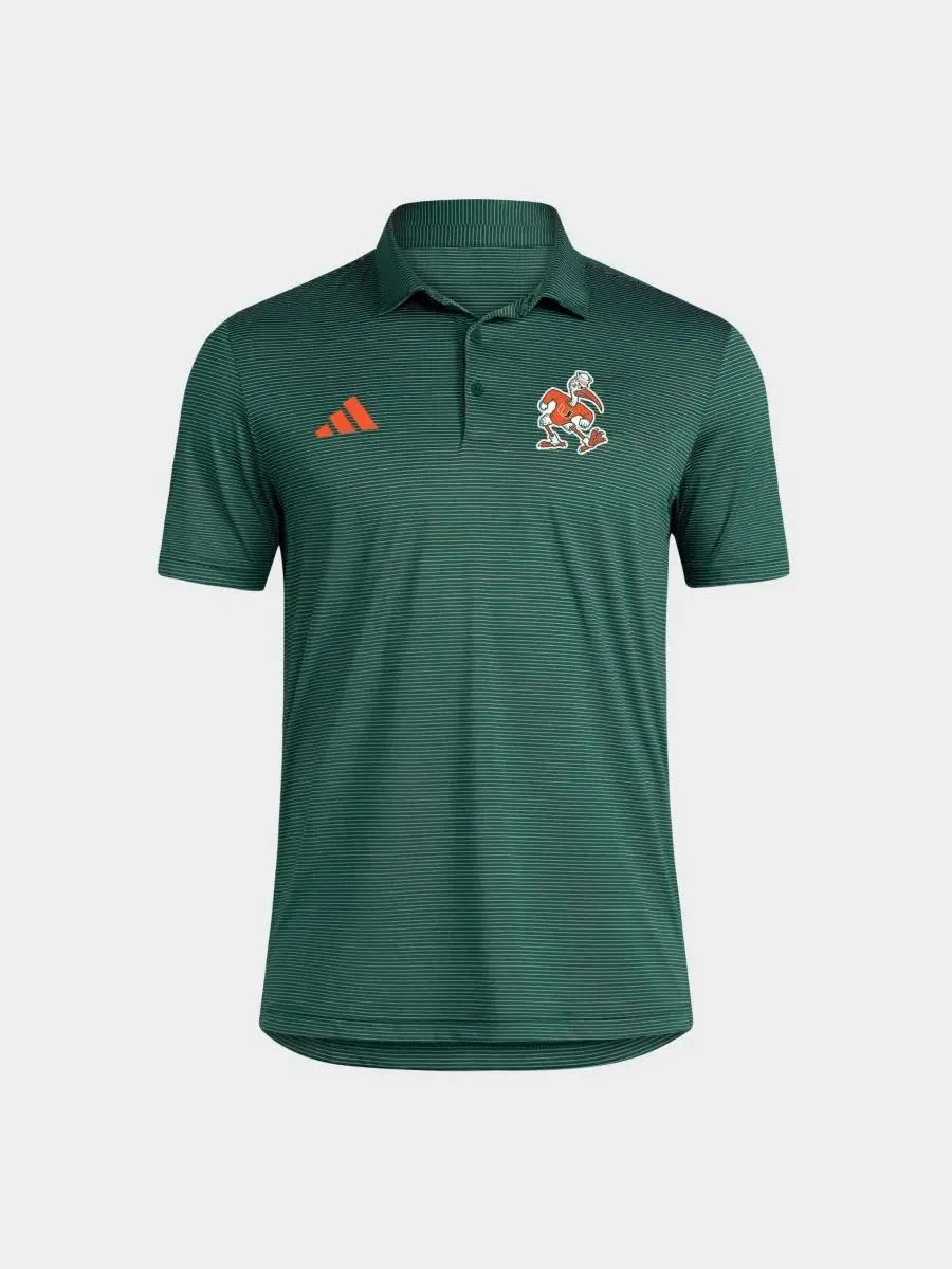 Поло с вышивкой Ultimate365 Stripe Miami Hurricanes adidas