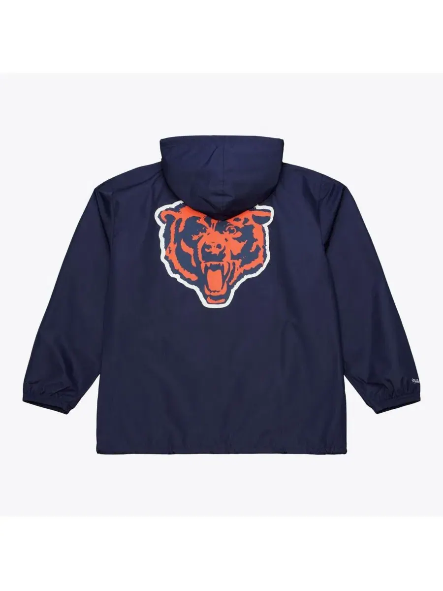 Ветровка-анорак с капюшоном, полносьемная, с вышивкой Mitchell & Ness — изображение 4 из 4, темно-синий