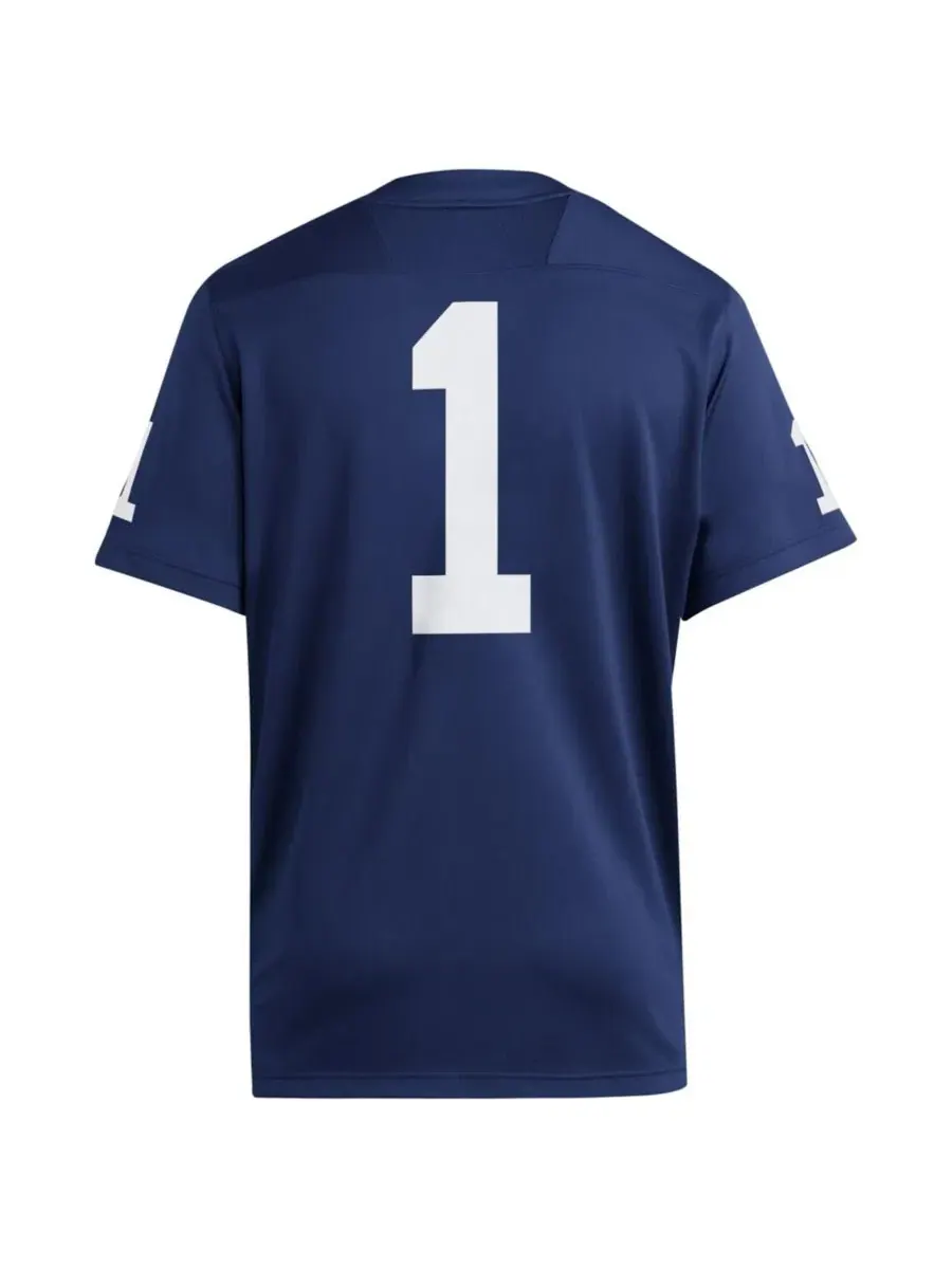 Мужская футболка-джерси с принтом #1 Navy Penn State Nittany Lions Home Premier Jersey adidas — изображение 3 из 3