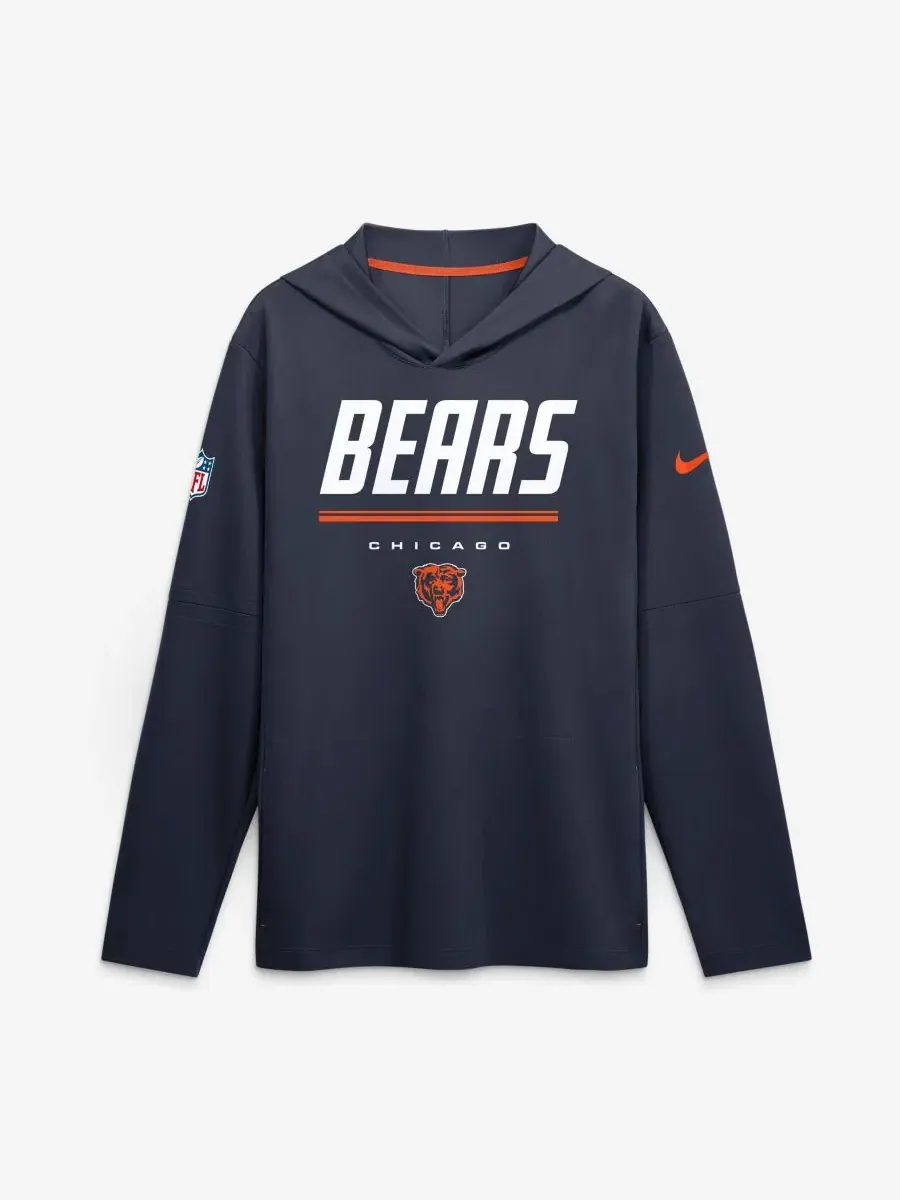 Мужская худи-футболка с капюшоном Chicago Bears Nike