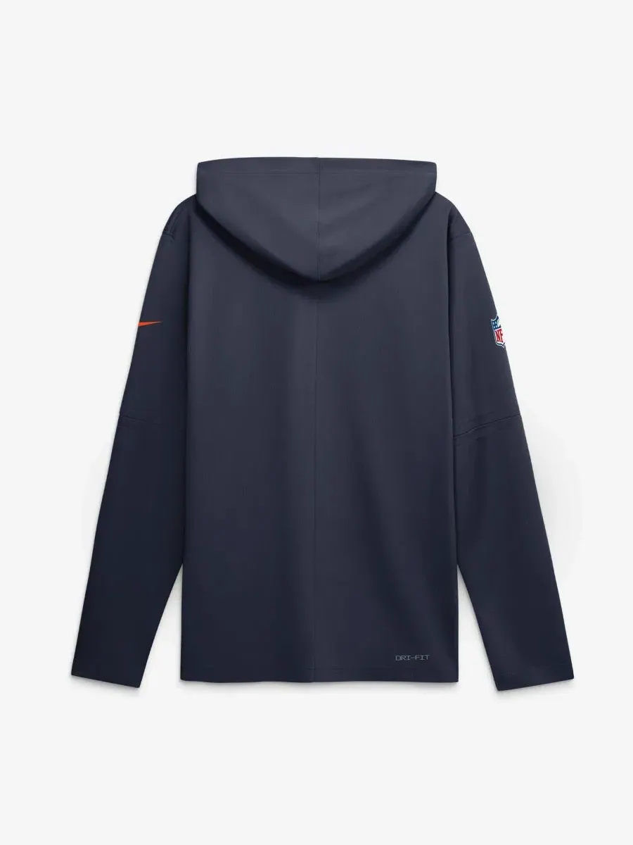 Мужская худи-футболка с капюшоном Chicago Bears Nike — изображение 2 из 2, темно-синий оранжевый