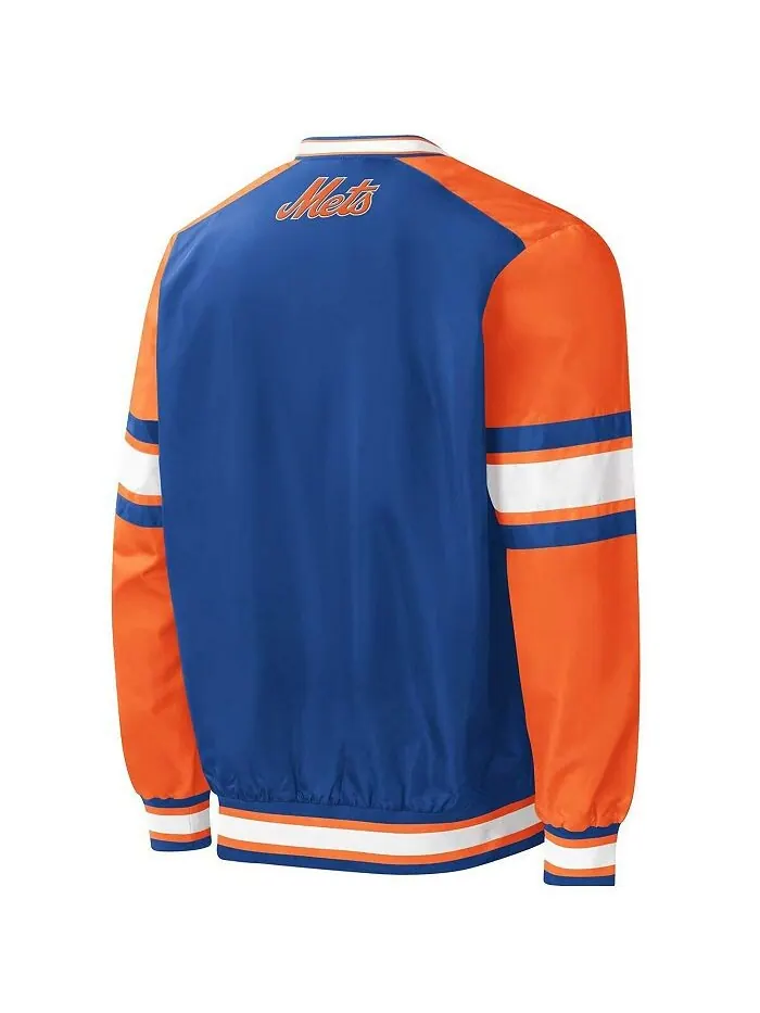 Мужской пуловер-ветровка с v-образным вырезом Royal New York Mets Yardline Starter — изображение 3 из 3, королевский