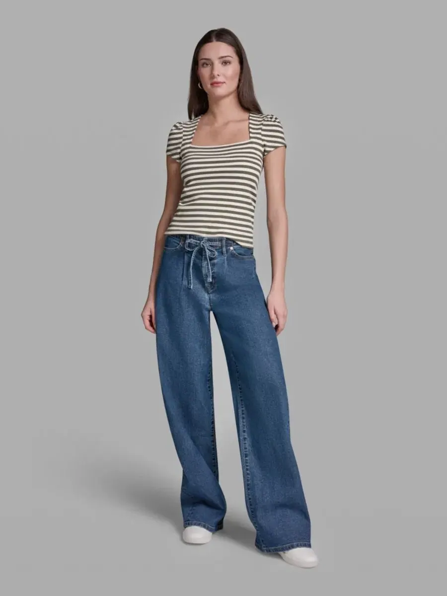 Джинсы с высокой посадкой и широкими штанинами BCBG, Timeless — изображение 2 из 6