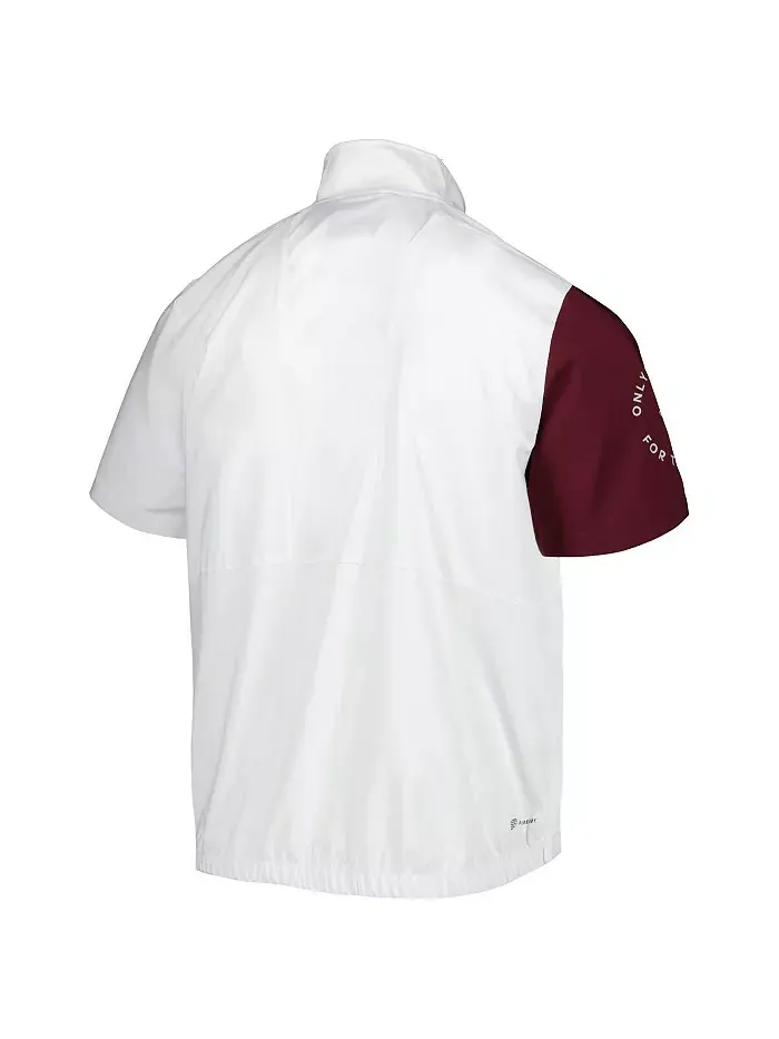Мужская белая куртка Texas A&M Aggies M STM AEROREADY с молнией на четверть adidas — изображение 3 из 3