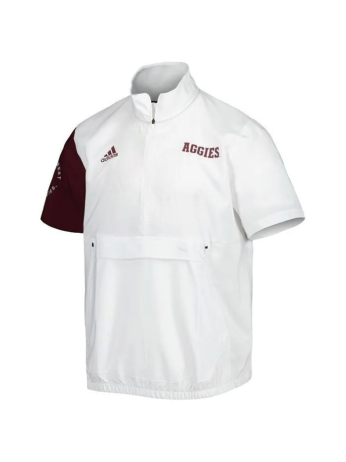 Мужская белая куртка Texas A&M Aggies M STM AEROREADY с молнией на четверть adidas — изображение 2 из 3, белый
