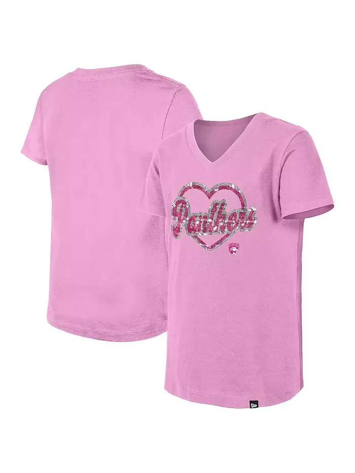 Футболка с V-образным вырезом и пайетками Big Girls Pink Florida Panthers Flip Sequin New Era